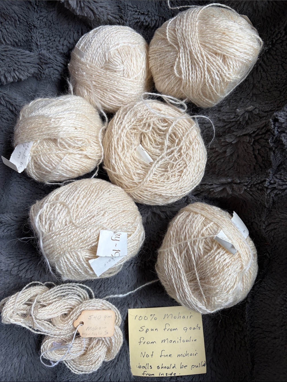 Ontario farmhouse natural Cream Mohair Yarn Skeins